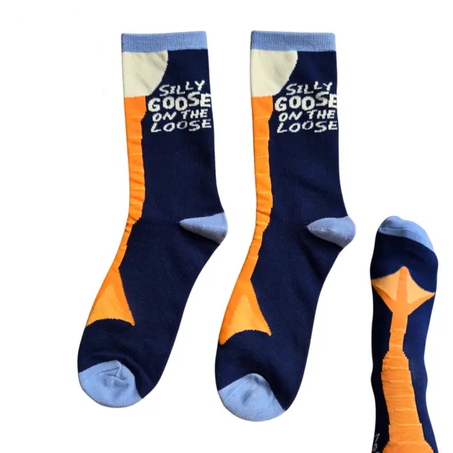 Silly Goose On The Loose | Women's Funny Cotton Crew Socks