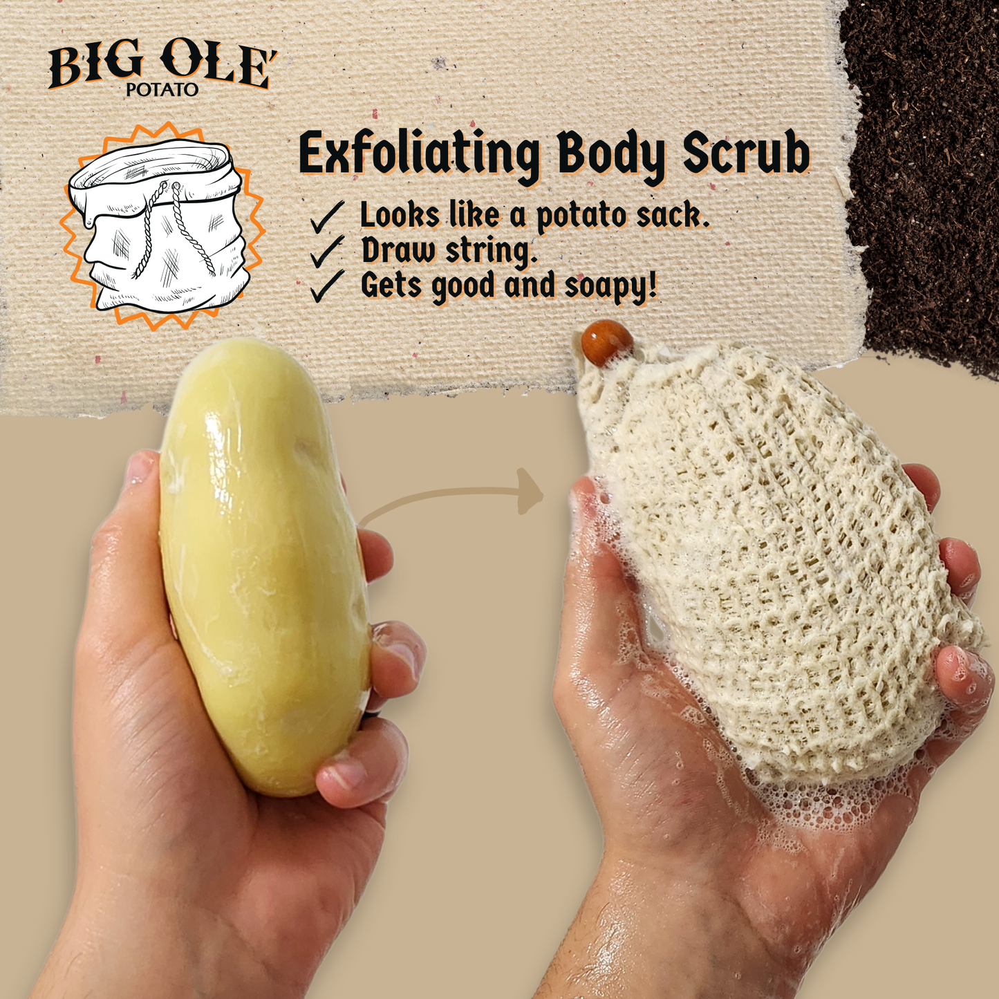 Big Ole Potato - Potato Shaped Gag Gift Bar Soap