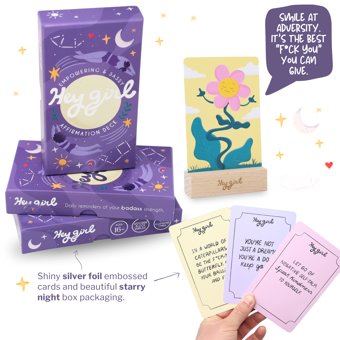 Hey Girl: Empowering & Sassy Affirmation Deck