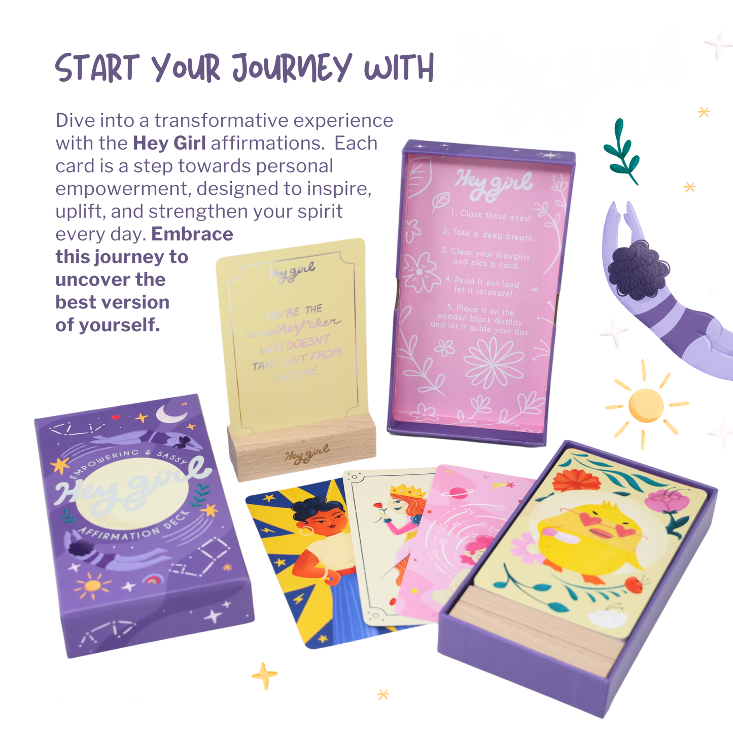 Hey Girl: Empowering & Sassy Affirmation Deck