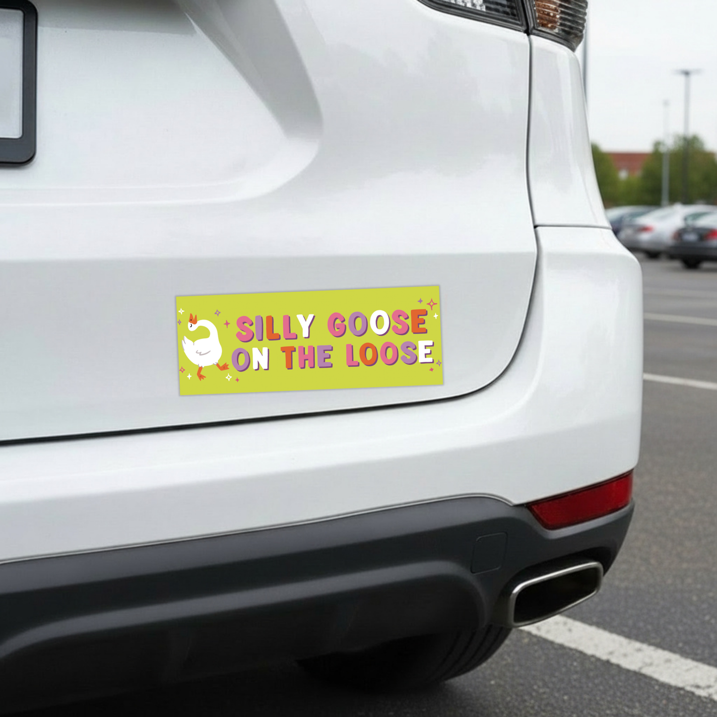 Silly Goose On The Loose | Funny Car Magnet