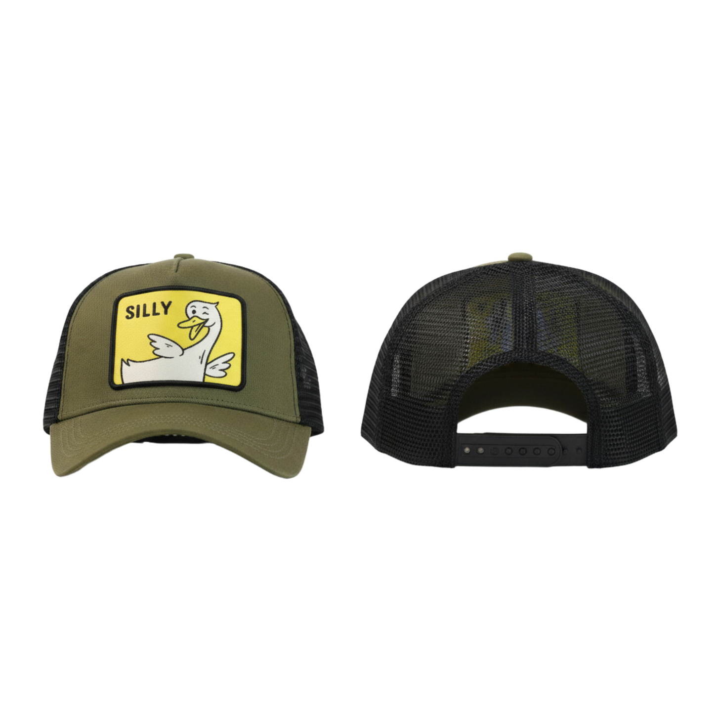 Silly Goose Military Green | Funny Patch Trucker Hat