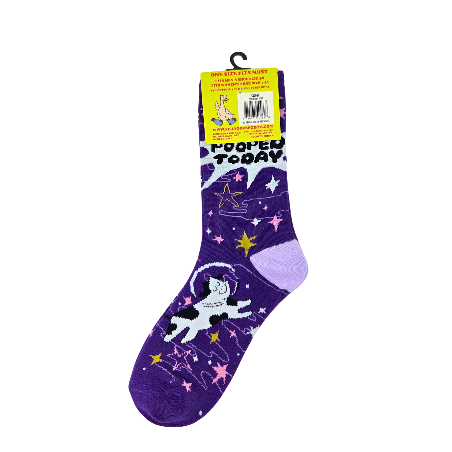 I Pooped Today Cow Astronaut Space Socks - Silly Sockery