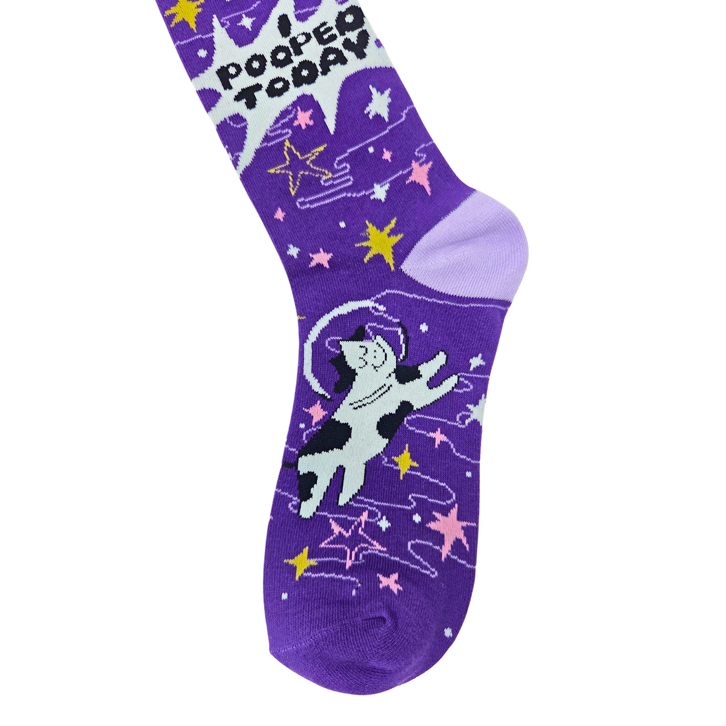 I Pooped Today Cow Astronaut Space Socks - Silly Sockery