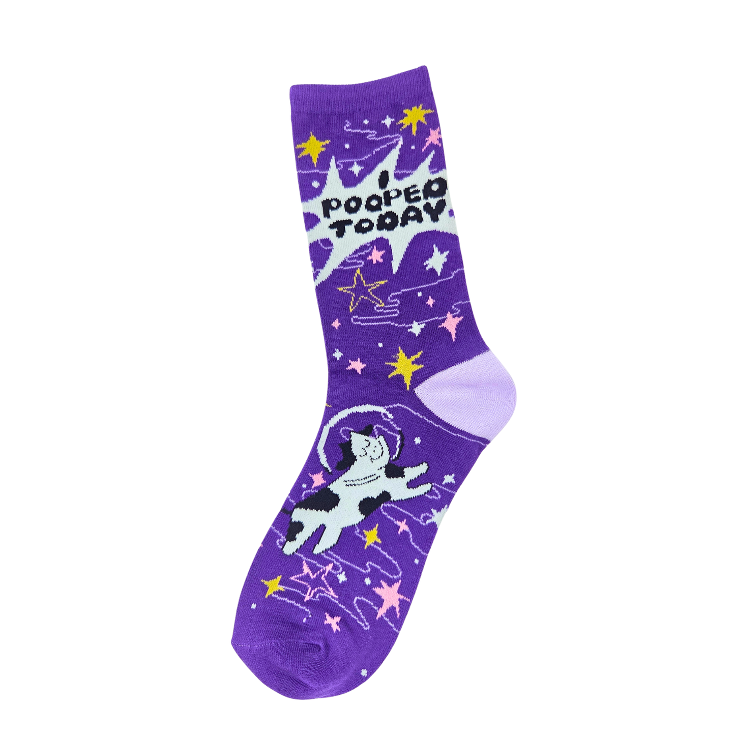 I Pooped Today Cow Astronaut Space Socks - Silly Sockery