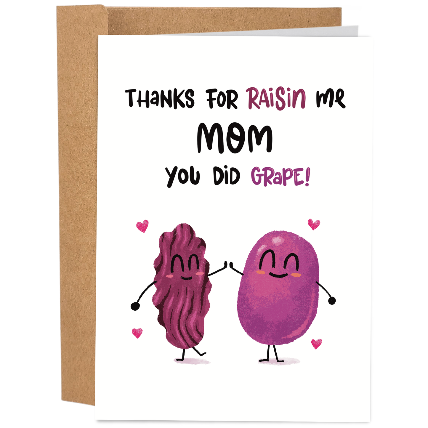 Good Egg Greetings Mother's Day Card with cartoon characters and humorous text on a white background
