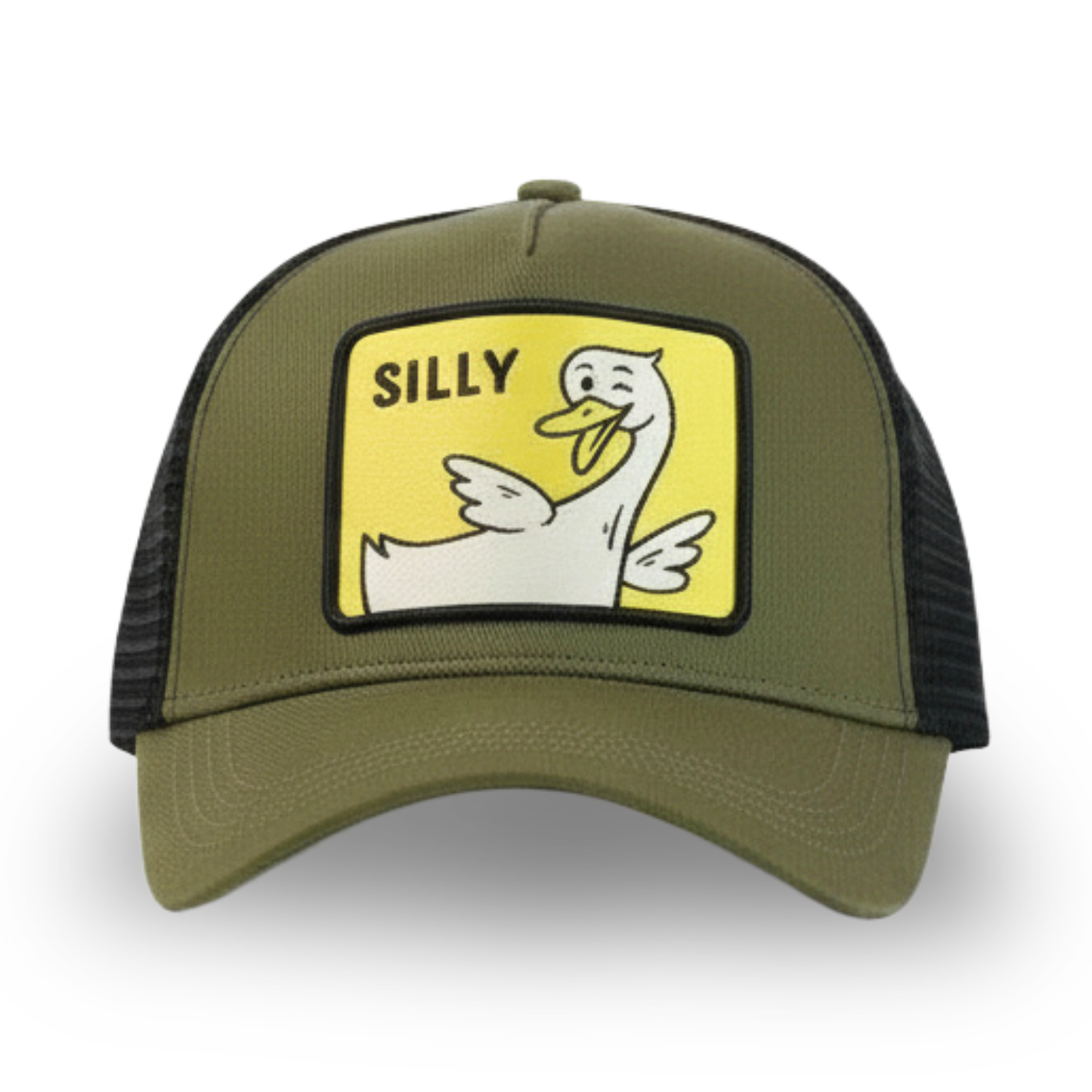 Silly Goose Military Green | Funny Patch Trucker Hat